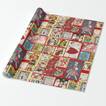 Vintage Advent Calendar Wraping Paper