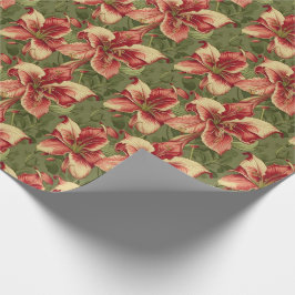 Papel De Presente Vintage Amaryllis Belladonna Floral