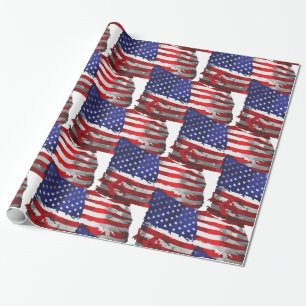 Papel De Presente Vintage American Flag Thunder_Cove