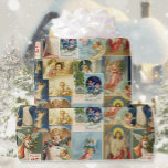 Papel De Presente Vintage Angel Victorian Christmas Cards Coluna<br><div class="desc">Papel de ondulação de qualidade superior muito bonito</div>