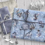 Papel De Presente Vintage Angels Glittering Blue ID136<br><div class="desc">A beautiful design of vintage angels on a background that sparkles and glitters in shades of blue.</div>