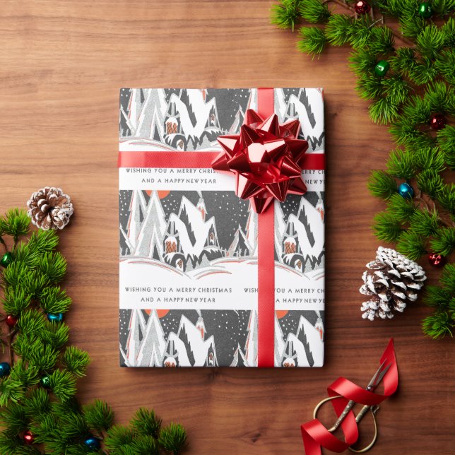 Papel De Presente Vintage Art Deco Christmas (Presente de Natal)