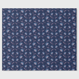 Papel De Presente Vintage Blue Floral Seamless Pattern Gift Wrap
