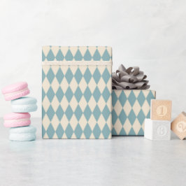 Papel De Presente Vintage Blue Harlequin