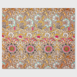 Papel De Presente Vintage bonito amarelo William Morris's Corncockle