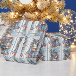 Papel De Presente Vintage Bonito Bells Sparkle Pine Branch