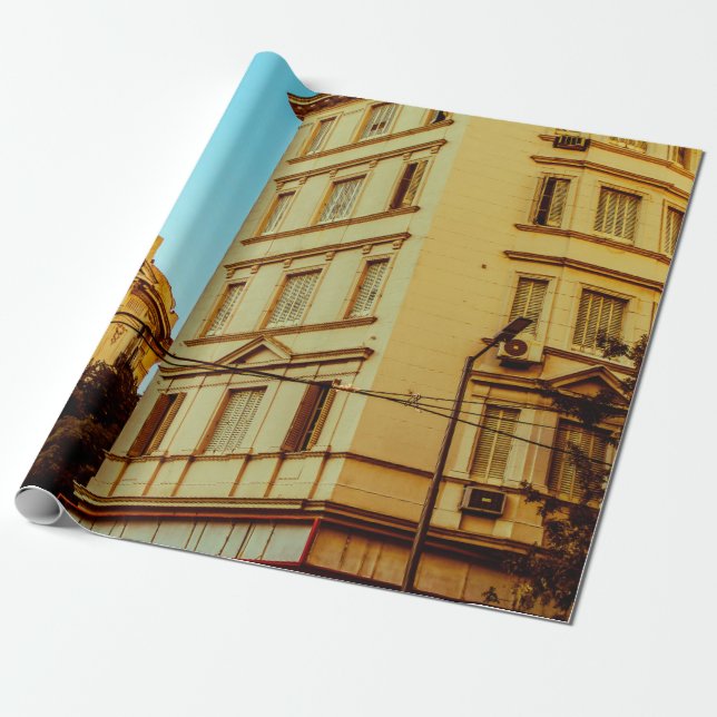 Papel De Presente Vintage Building Facadearchitecture, Edifício, Cit (Desenrolado)