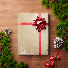 Papel De Presente Vintage Candy, folhas e ornamentos Wra de Natal