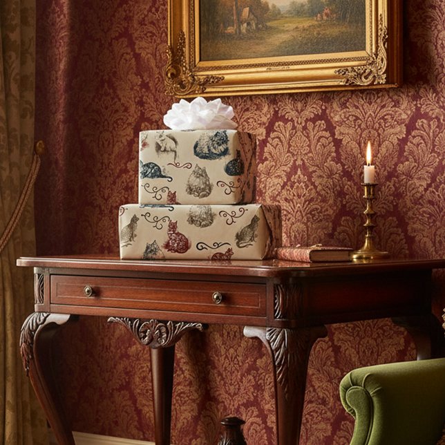 Papel De Presente Vintage Cats (Criador carregado)