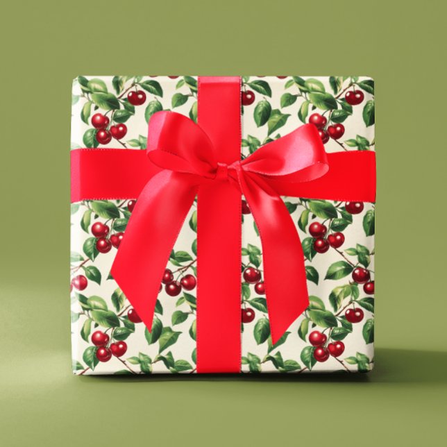 Papel De Presente Vintage Cherries (Criador carregado)