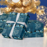 Papel De Presente Vintage Christmas Church Silent Night<br><div class="desc">Midnight Blue Retro Vintage Christmas Church Snow Silent Night Christian Holiday Wrapping Paper.</div>