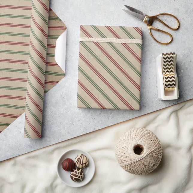 Papel De Presente Vintage Christmas Plaid Wrapping Paper (Artesanato)