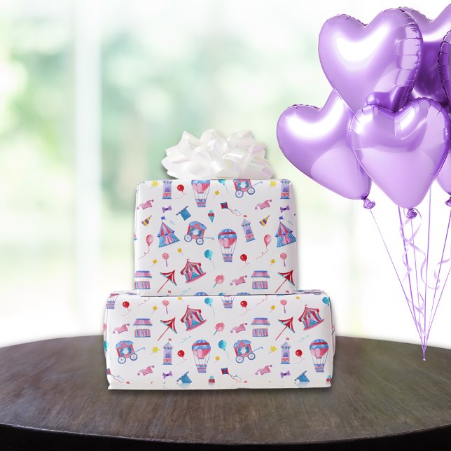 Papel De Presente Vintage Circus Pattern (Criador carregado)