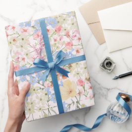 Papel De Presente Vintage Colorful Floral Print