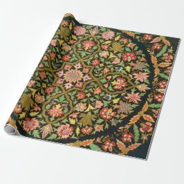 Papel De Presente Vintage Colorful Indian Floral Embroiderme Impress