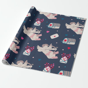 Papel De Presente Vintage com um padrão perfeito com o lov de caixa