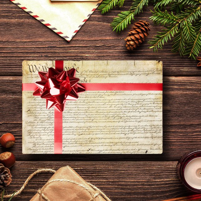 Papel De Presente Vintage Constituição dos Estados Unidos (Criador carregado)