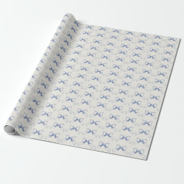 Papel De Presente Vintage Coquette Blue Arco floral