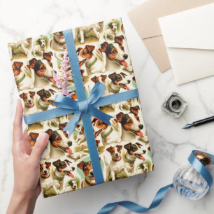 Papel De Presente Vintage Cute Jack Russell Terrier