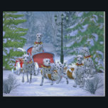 Papel De Presente Vintage Dalmatian Sleigh Snow Christmas<br><div class="desc">O Dalmaciano é um cão grande notado pelo seu casaco branco marcado por manchas pretas.  Originalmente usado principalmente como cão carruagem,  hoje é um animal popular de estimação familiar.  Os Dalmatianos são talvez mais conhecidos por trabalharem para bombeiros como escoltas e mascotes de bombeiro.</div>