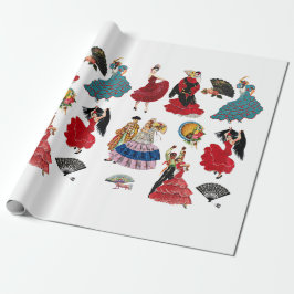Papel De Presente Vintage, dançarina espanhola do Flamenco, mulheres