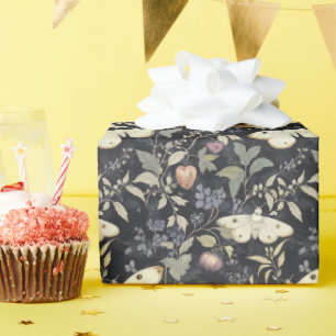 Papel De Presente Vintage Dark Gótica Matemática Botânica Halloween