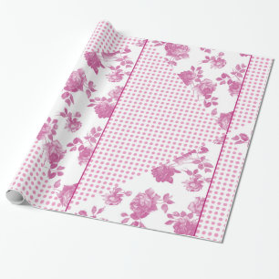 Papel De Presente Vintage do rosa Pastel e do branco cor-de-rosa e