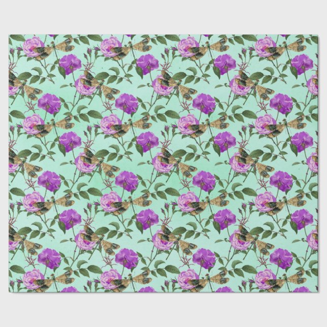 Papel De Presente Vintage Dragonflies Series Design 15 (Barra)