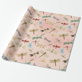 Papel De Presente Vintage Dragonflies Series Design 3