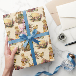 Papel De Presente Vintage Easter Bunny e o pacote de festas para rap