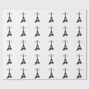 Papel De Presente Vintage Eiffel Tower Paris Europa - Viagem