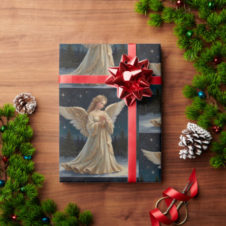 Papel De Presente Vintage Elegant Christmas Angel