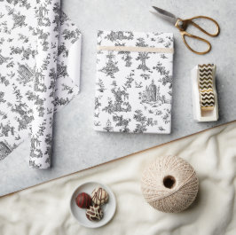 Papel De Presente Vintage Fantástico Fundadores e Árvores Toile-B & 
