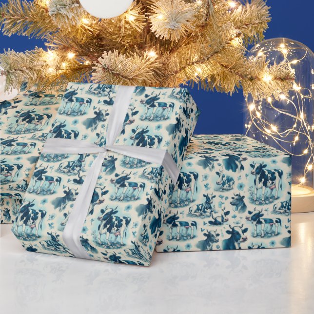 Papel De Presente Vintage - Fazenda branca sem costura (Feriados)