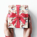 Papel De Presente Vintage Felry Christmas & Snowmen<br><div class="desc">Celebrar a magia da época de férias com a nossa encantadora Vintage Feliz Natal e Cartão de Saudação de Neves Watercolor. Esta carta maravilhosamente desenhada captura a essência nostálgica do Natal com um toque de capricho.</div>