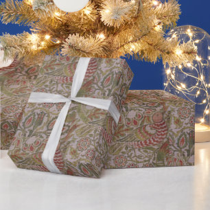 Papel De Presente Vintage Floral Bird William Morris Dove e Rosa W