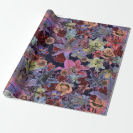 Papel De Presente Vintage Floral com Pinks e Lilacs