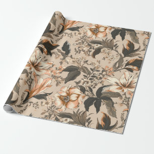 Papel De Presente Vintage Floral Pattern Wraping Paper