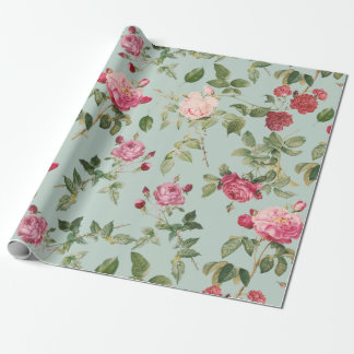Papel De Presente Vintage Floral Pink Country Rosa