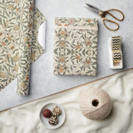 Papel De Presente Vintage Floral William Morris Fruta
