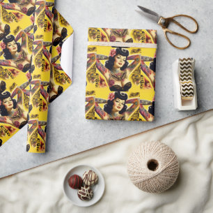 Papel De Presente Vintage Glam Pin-up