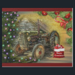 Papel De Presente Vintage Green Trator Christmas<br><div class="desc">Vintage</div>