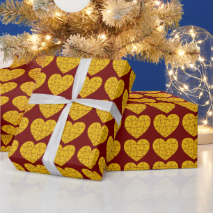Papel De Presente Vintage Heart Shape Quebra-cabeça