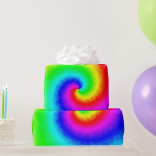 Papel De Presente Vintage Hippie Boho Tie Dye Psychedelic Twirl