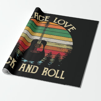 Papel De Presente Vintage Hippie Van Flower Bus Peace Love