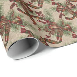 Papel De Presente Vintage Holly Christmas Wrapping Paper