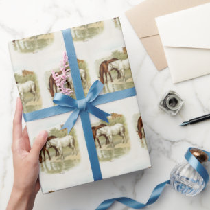 Papel De Presente Vintage Horse amantes de fatias
