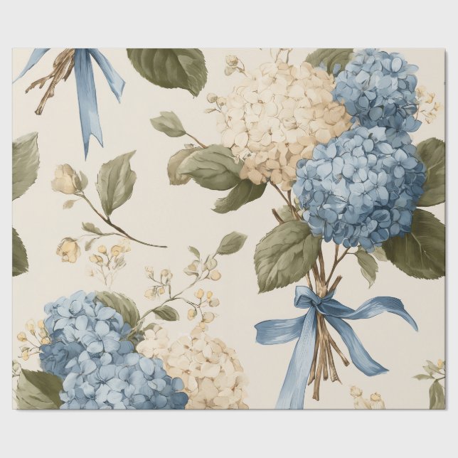 Papel De Presente Vintage Hydrangea Bouquet Pattern (Barra)