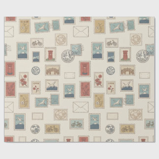 Papel De Presente Vintage Japanese Postage Stamps Wrapping Paper