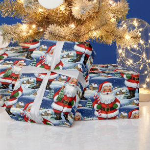 Papel De Presente Vintage Kitsch Kris Kringle